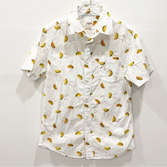 Mossimo Short Sleeve Taco Print Button Down Shirt Men’s Small - Picture 1 of 9